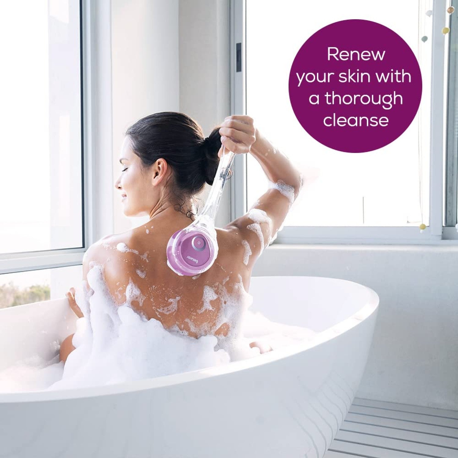 Beurer FC 55 Rechargeable Body Brush: Cleanse & Exfoliate. Removeable Handle. Waterproof