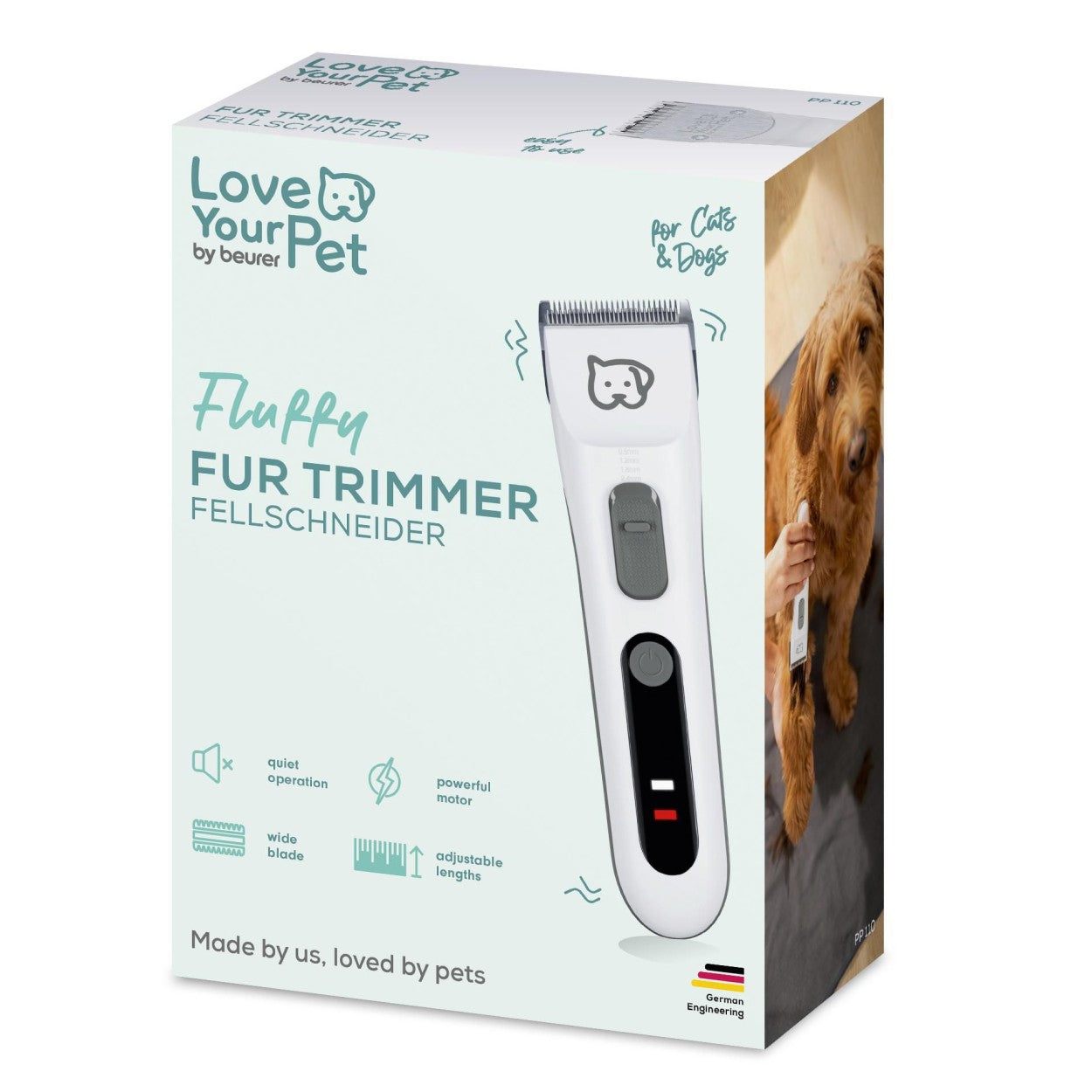 Beurer Fur Trimmer & Clipper for Dogs & Cats | Rechargeable Grooming Kit for Pets | “Fluffy”