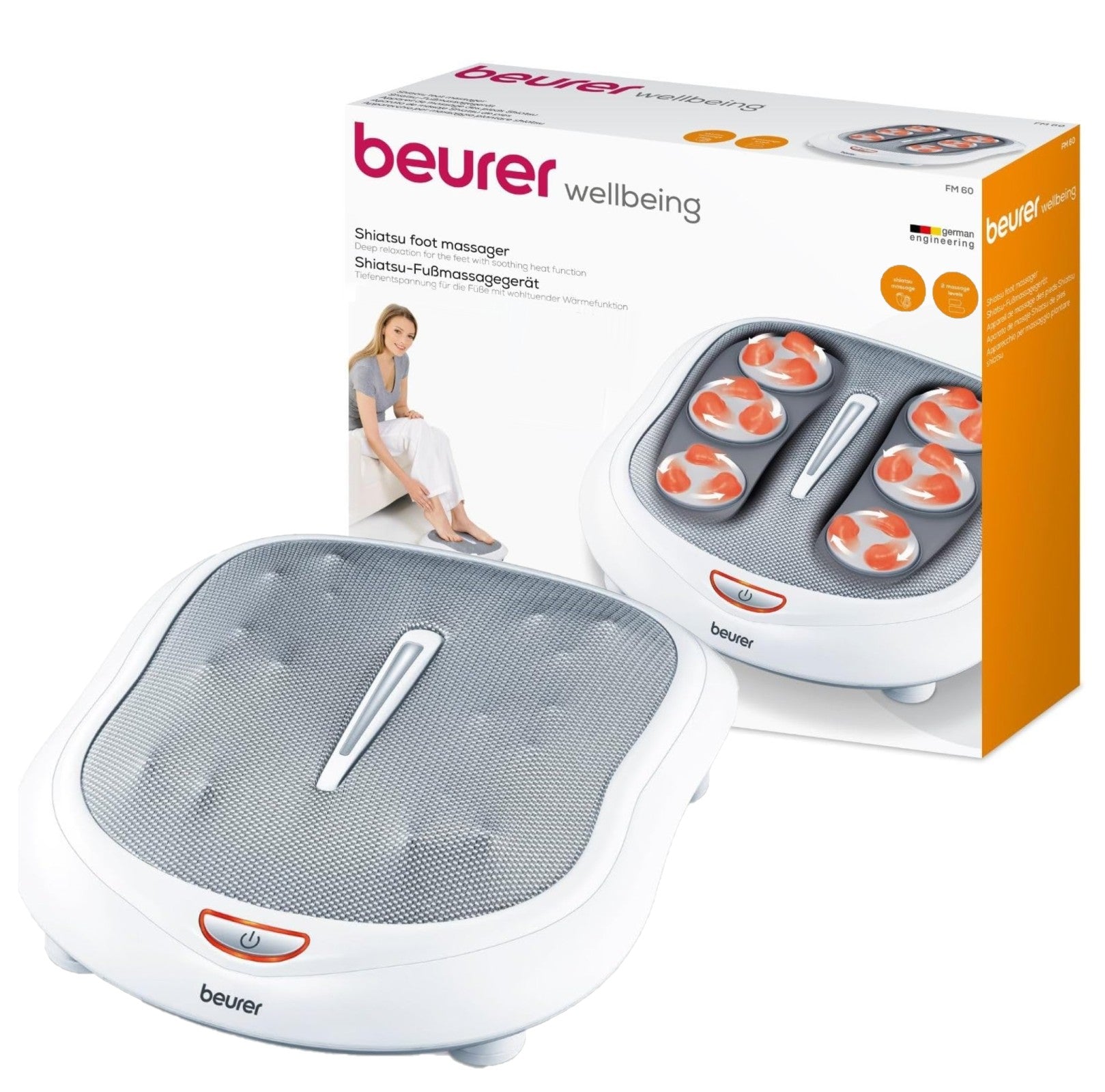 Beurer Germany Shiatsu Foot Massager | Optional Heat Therapy | Relax | Aid Circulation | FM 60