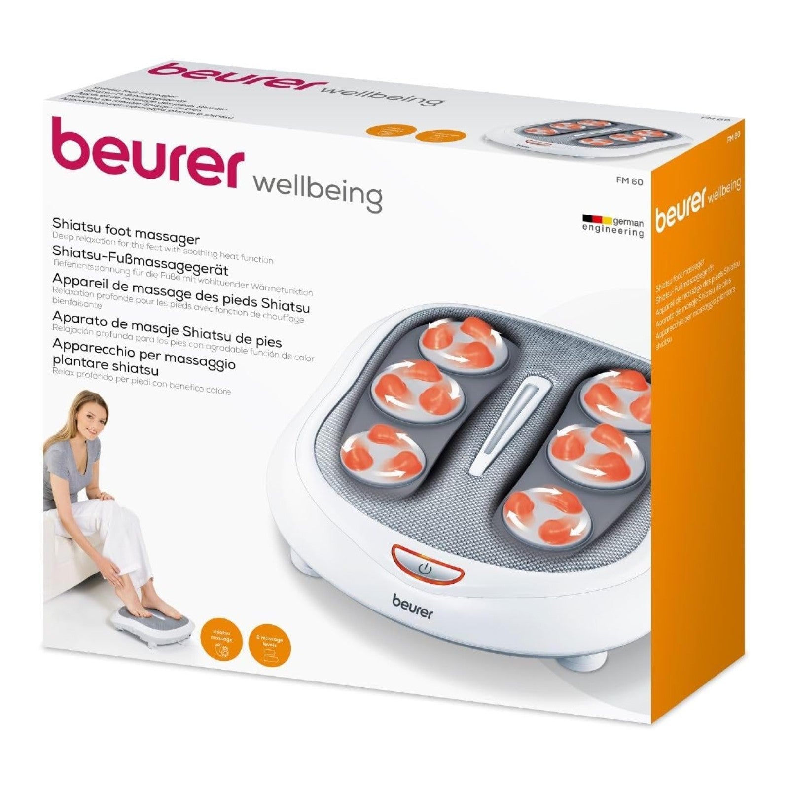 Beurer Germany Shiatsu Foot Massager | Optional Heat Therapy | Relax | Aid Circulation | FM 60