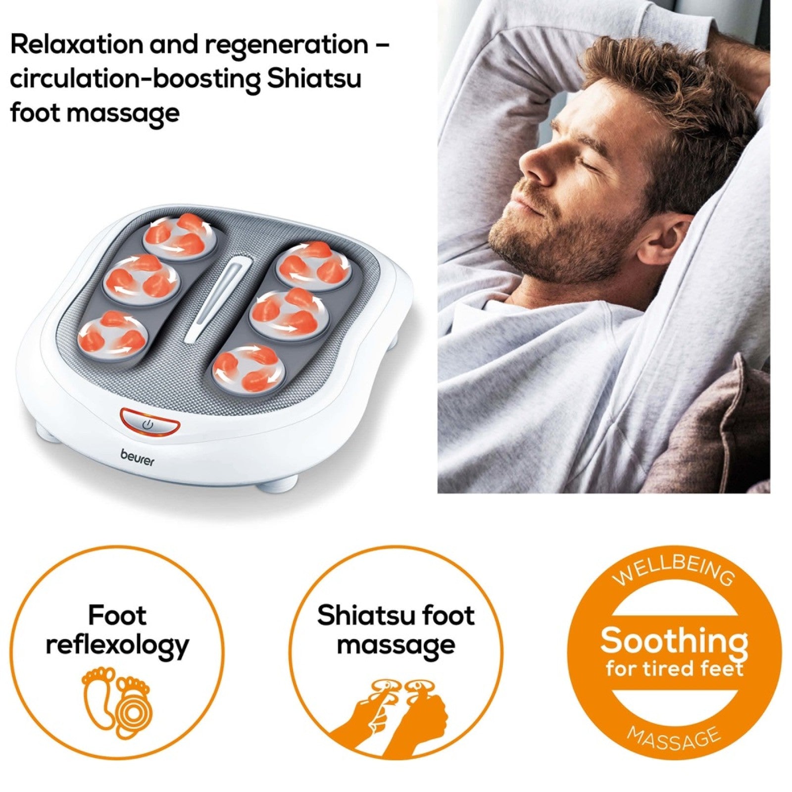 Beurer Germany Shiatsu Foot Massager | Optional Heat Therapy | Relax | Aid Circulation | FM 60