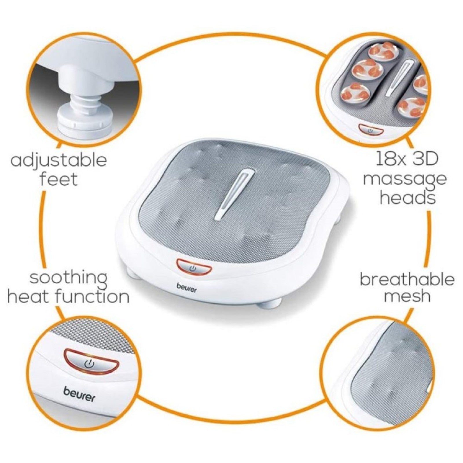 Beurer Germany Shiatsu Foot Massager | Optional Heat Therapy | Relax | Aid Circulation | FM 60