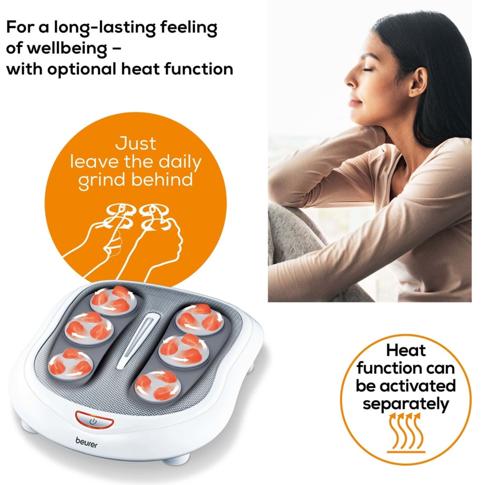 Beurer Germany Shiatsu Foot Massager | Optional Heat Therapy | Relax | Aid Circulation | FM 60