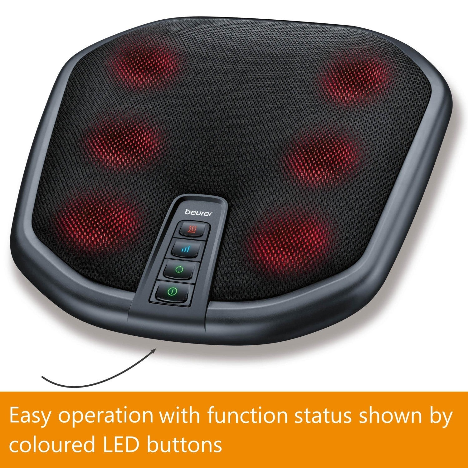 Beurer Shiatsu Foot & Back Massager: Heat Function & 3 Speed Options FM 70