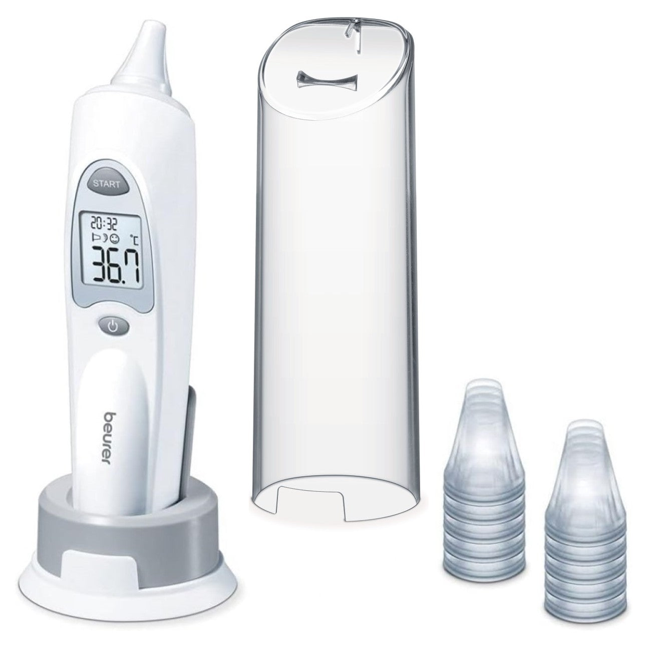 Beurer FT 58 In-Ear Thermometer: Hygienic Protective Caps, Infrared Technology, Rapid Results