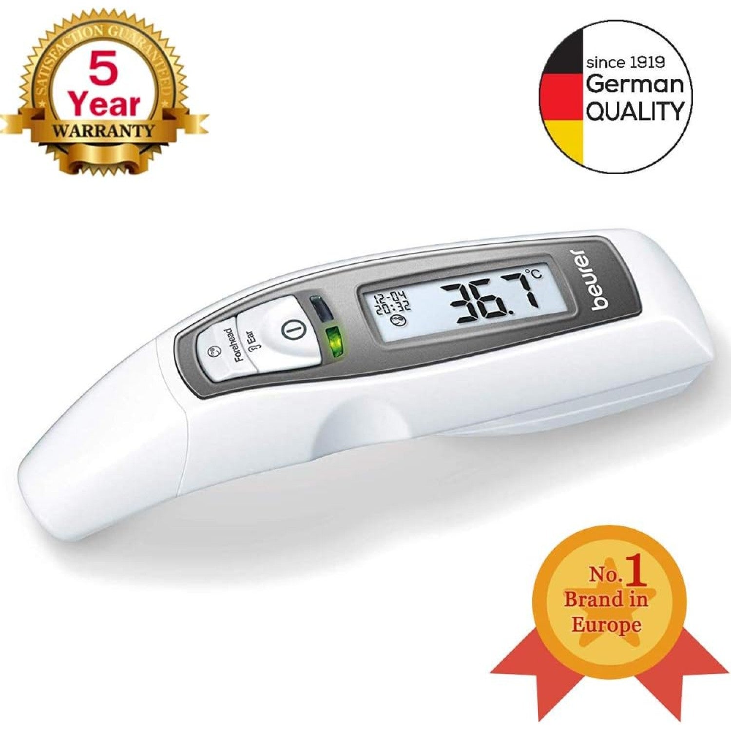 Beurer FT 65 Infrared Thermometer for Measurement of Ear, Forehead or Surface Temperatures