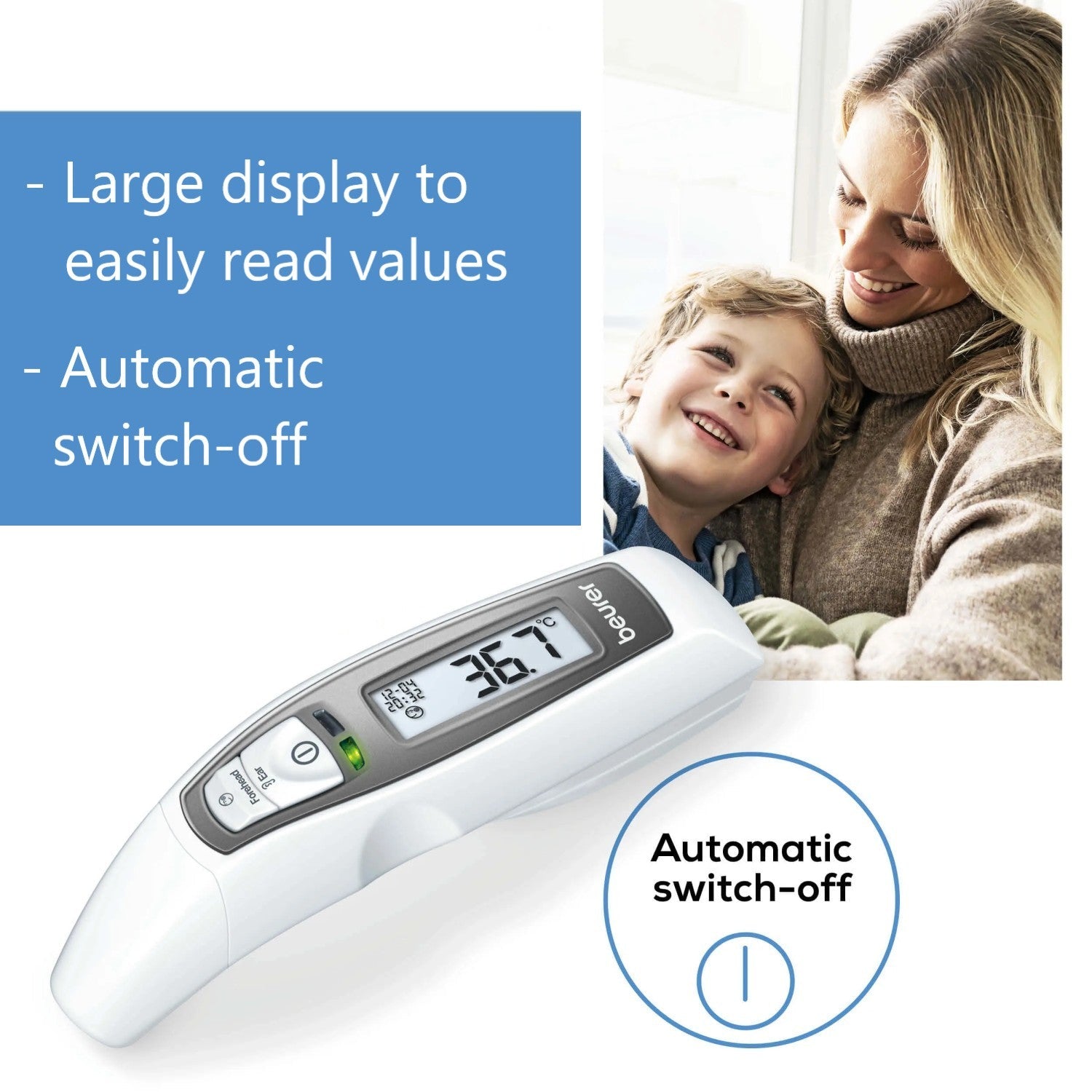 Beurer FT 65 Infrared Thermometer for Measurement of Ear, Forehead or Surface Temperatures