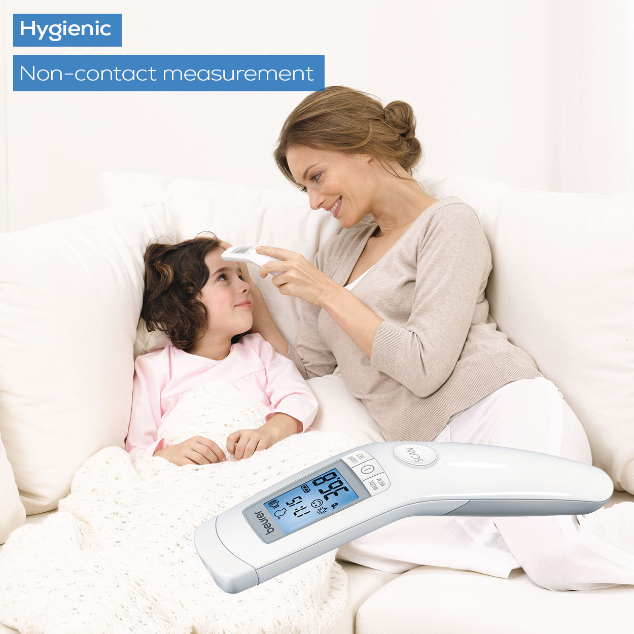 Beurer FT 90 Non-Contact Clinical Thermometer | Measure Forehead, Room or Surface Temperatures | Quick & Accurate