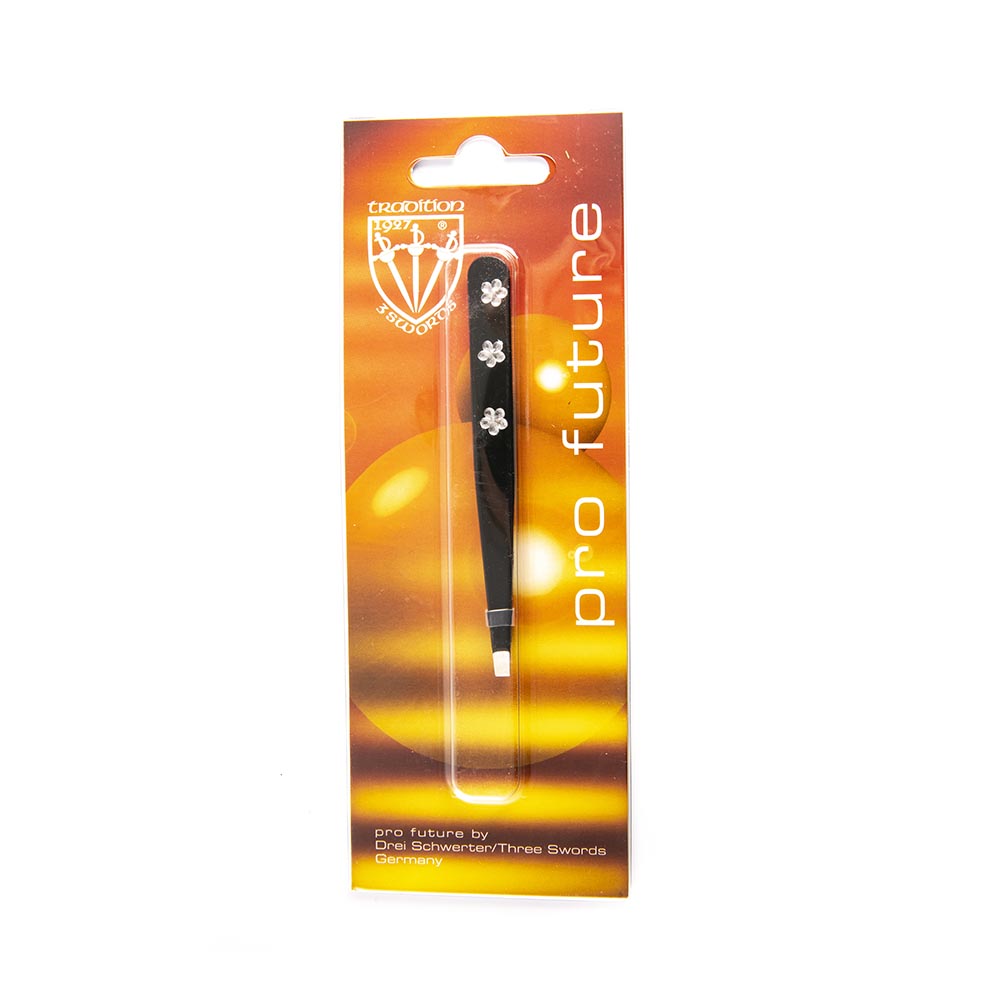 Kellermann 3 Swords Tweezers INOX Steel Black Clear Bead Flowers FU 34241