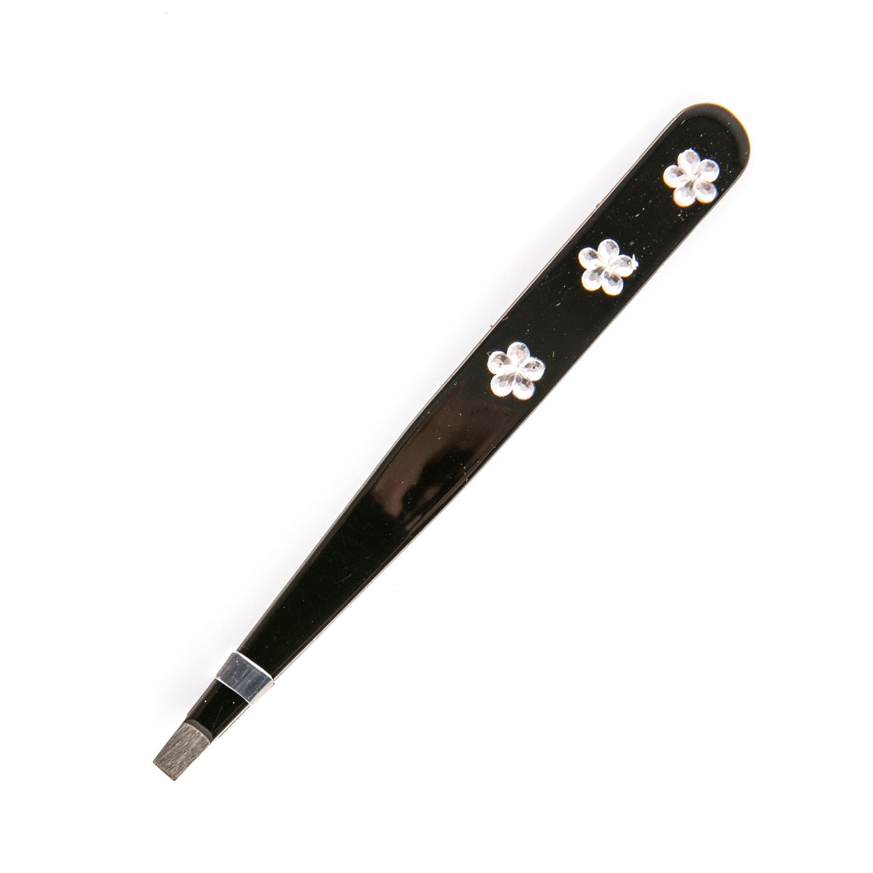 Kellermann 3 Swords Tweezers INOX Steel Black Clear Bead Flowers FU 34241