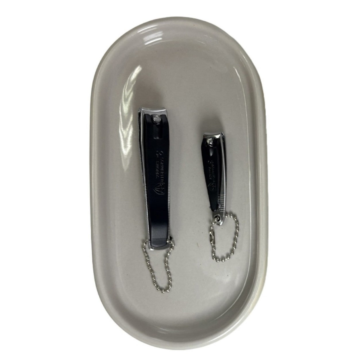 Kellermann 3 Swords Nail Clippers Set: Nickel Plated, Black Finish Set of 2