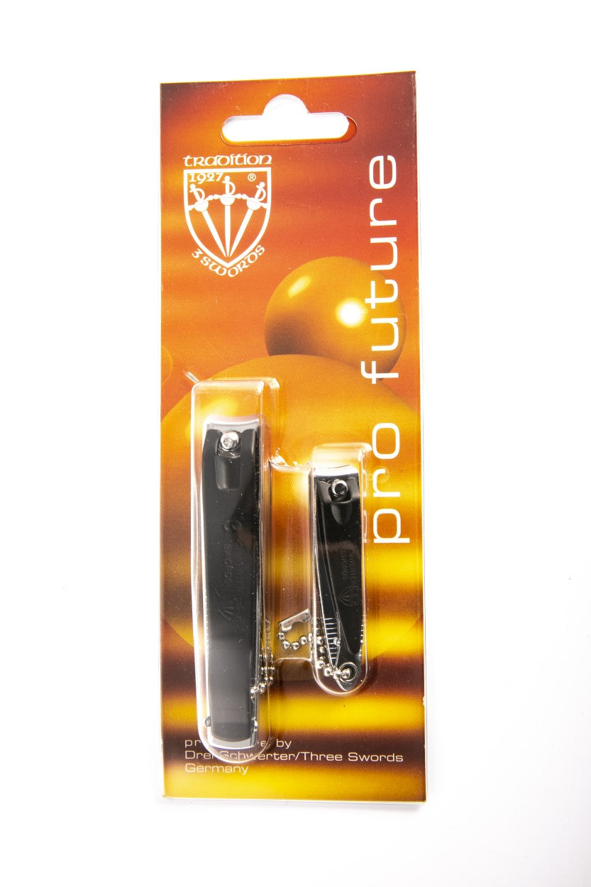 Kellermann 3 Swords Nail Clippers Set: Nickel Plated, Black Finish Set of 2