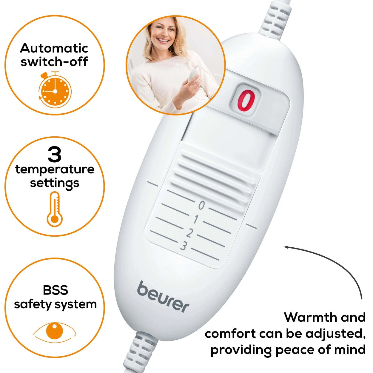 Beurer Germany FW 20 Electric Foot Warmer in Grey: Adjustable Temperature. Cosy Materials. Low Energy Heat.