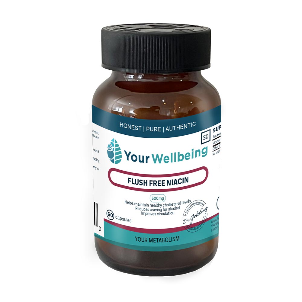 Your Wellbeing Flush Free Niacin - Maintain Cholesterol, Reduce Alcohol Craving & Improves Circulation