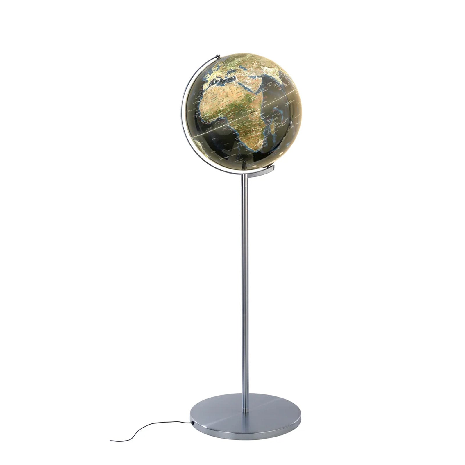 TROIKA Germany LED Floor Globe 43cm | Illuminated Cities | 1.32m Stand