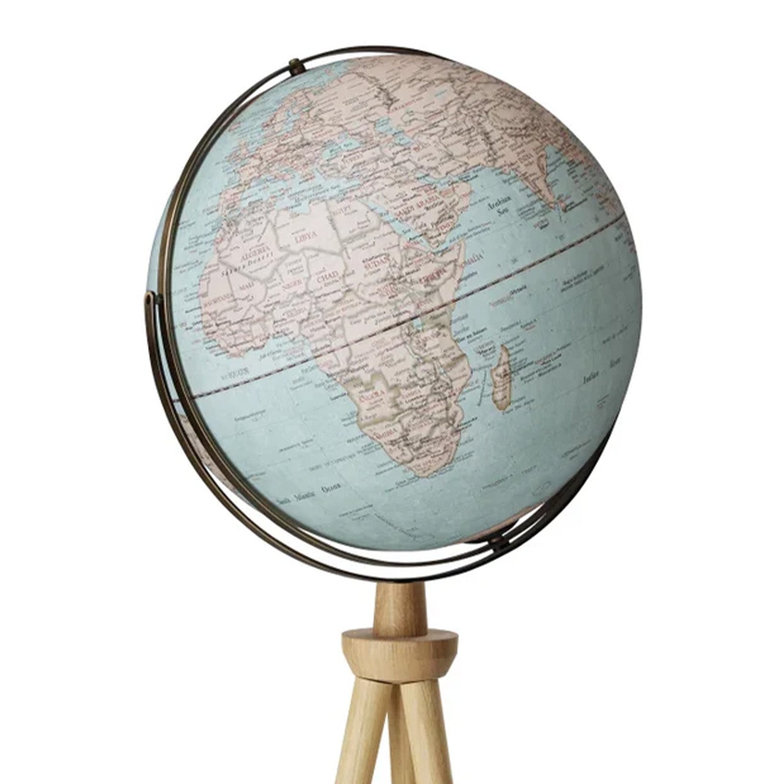 TROIKA Germany Floor Globe 43cm | Oak Wood 3-Leg Stand | 1.40m | Gift