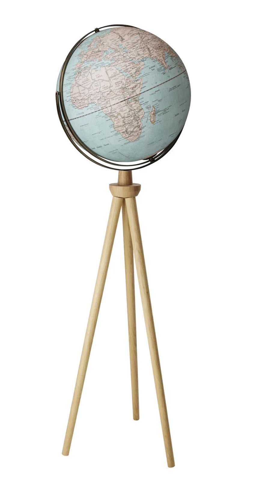 TROIKA Germany Floor Globe 43cm | Oak Wood 3-Leg Stand | 1.40m | Gift