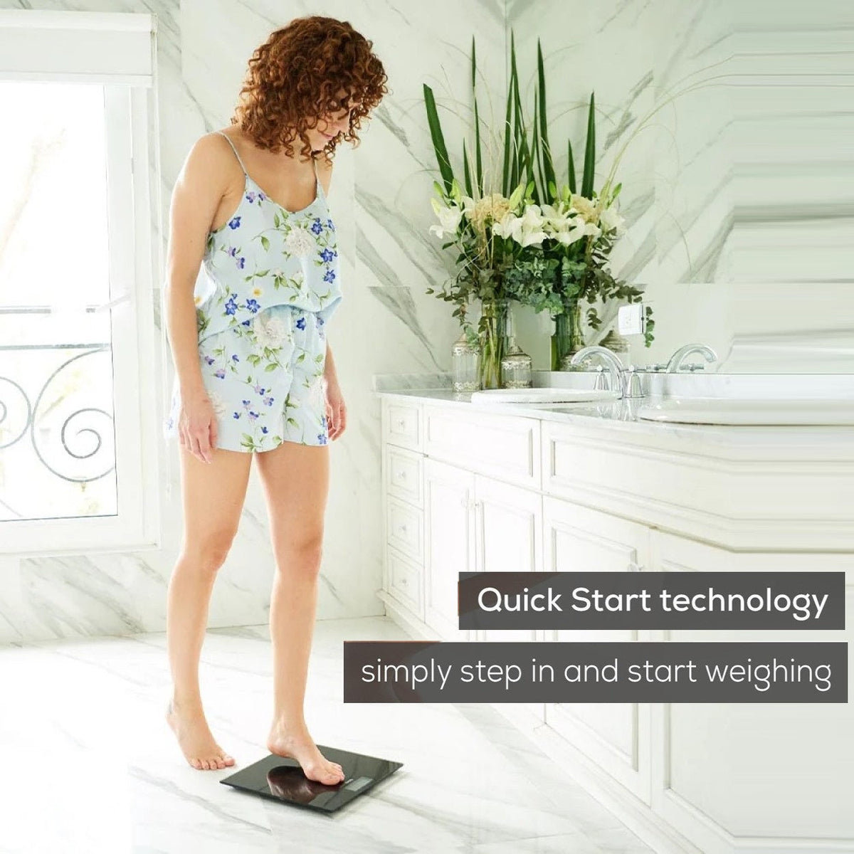 Beurer GS 10 Bathroom Scale: Compact, Space-Saving Design. Black Glass. 180kg Capacity