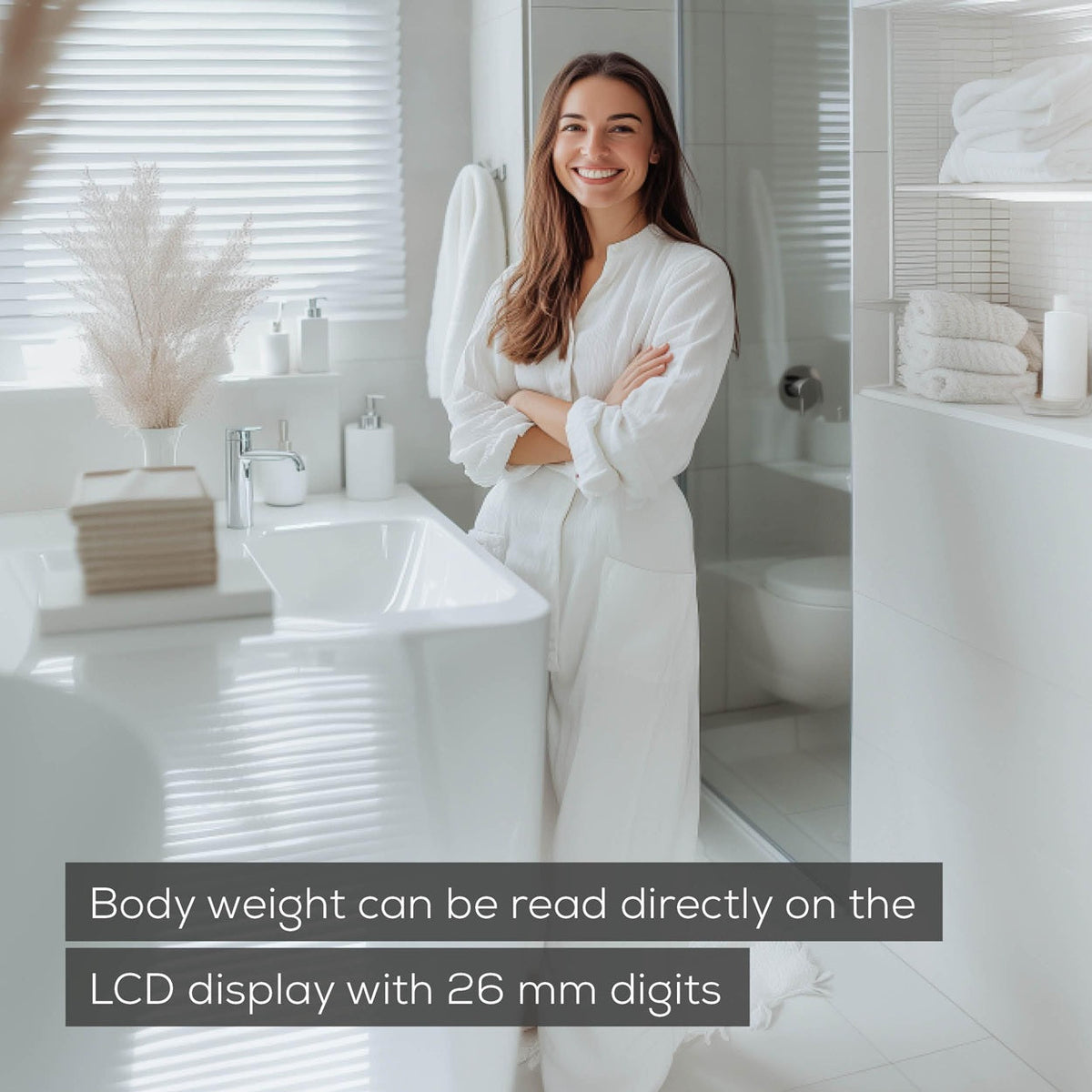 Beurer Germany GS 10 Bathroom Scale: Compact, Space-Saving. Silver-Grey Glass with Shimmer Flower Motif. 180kg Capacity
