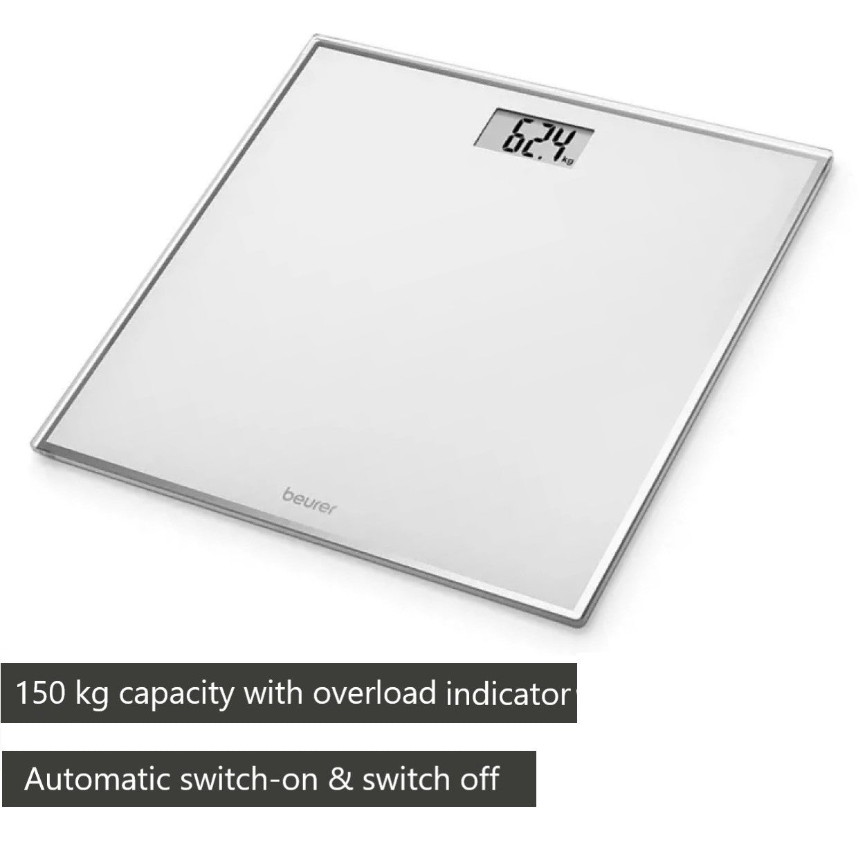 Beurer Bathroom Scale | GS 120 | Compact, Space-Saving Design | 150kg Capacity