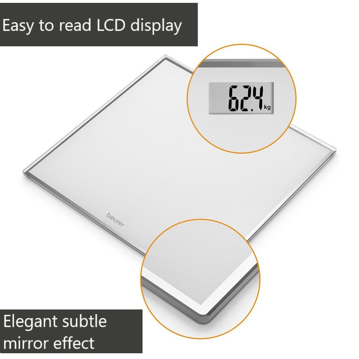 Beurer Bathroom Scale | GS 120 | Compact, Space-Saving Design | 150kg Capacity