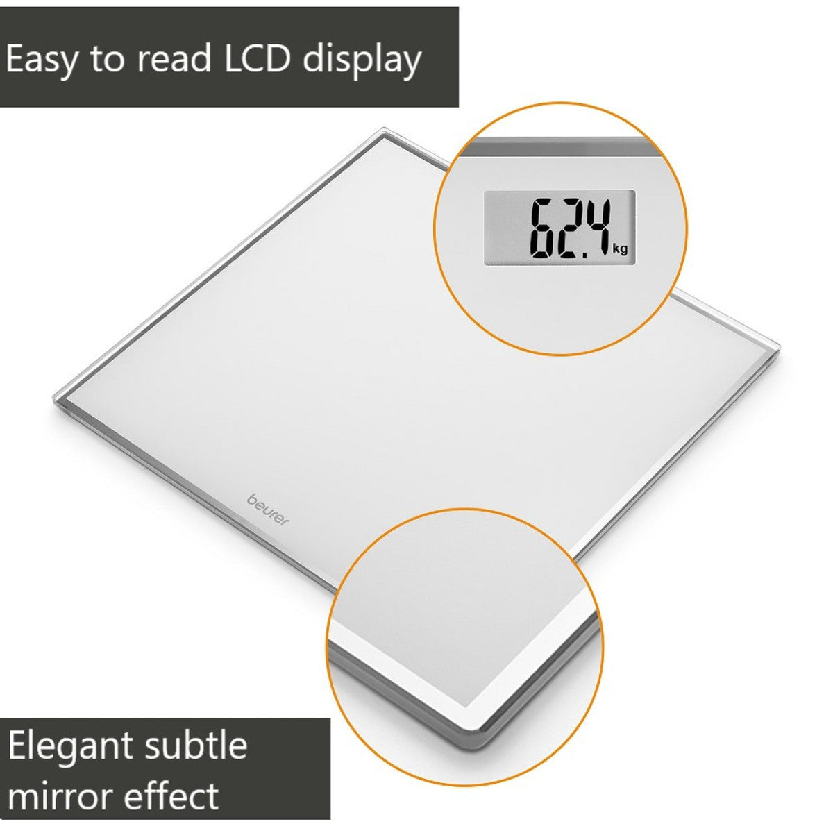Beurer Bathroom Scale | GS 120 | Compact, Space-Saving Design | 150kg Capacity