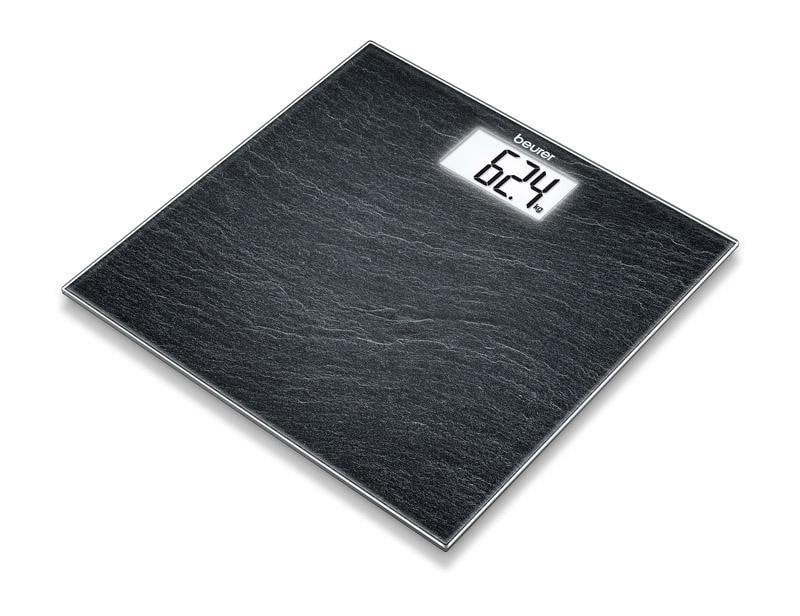 Beurer GS 203 Personal Bathroom Scale | Slate Print on Safety Glass | 150kg Weight Capacity