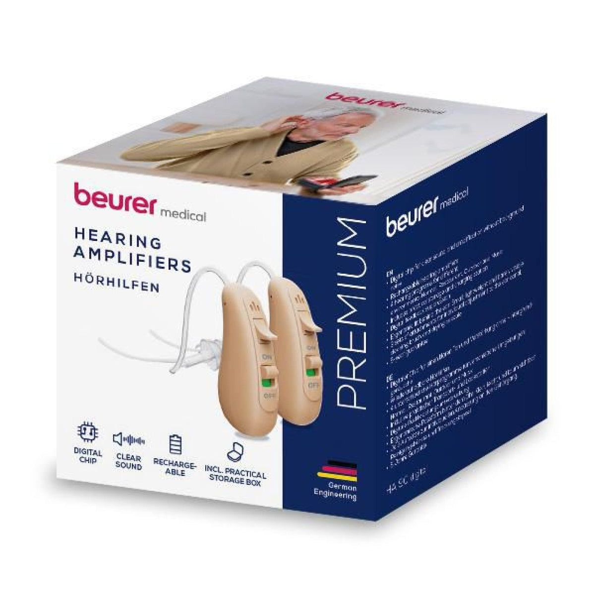 Beurer Germany HA 90 Digital Personal Sound Amplifier Set | Rechargeable | Behind-the Ear