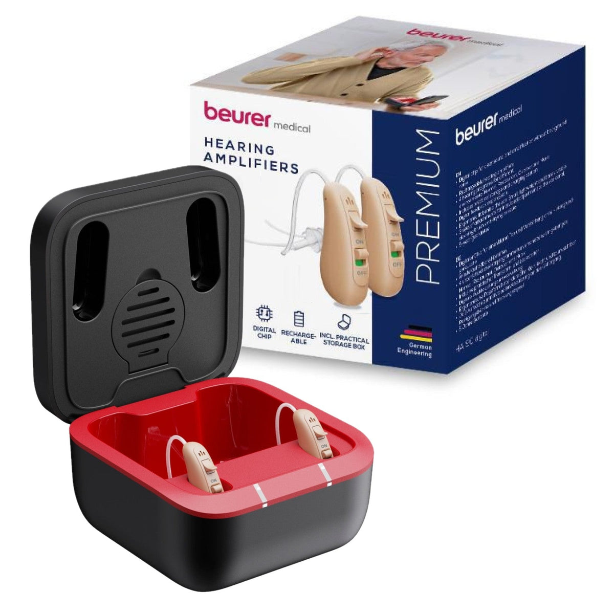 Beurer Germany HA 90 Digital Personal Sound Amplifier Set | Rechargeable | Behind-the Ear