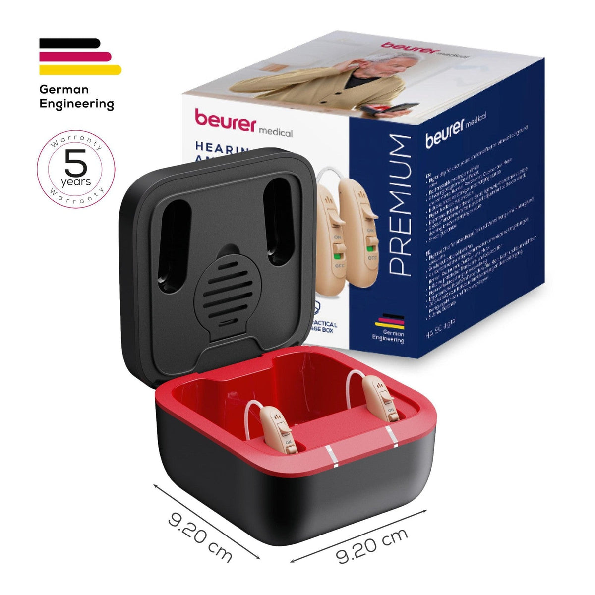 Beurer Germany HA 90 Digital Personal Sound Amplifier Set | Rechargeable | Behind-the Ear