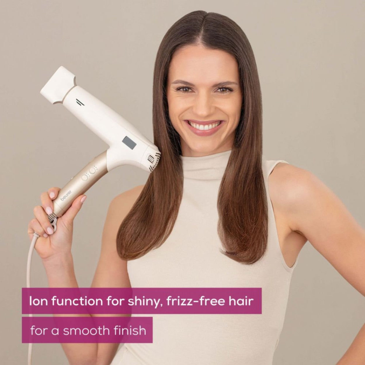 Beurer HC 150 One-Step Hair Dryer & Styler with 4 Attachments | Ionic | Foldable & Light for Travel | 1600W