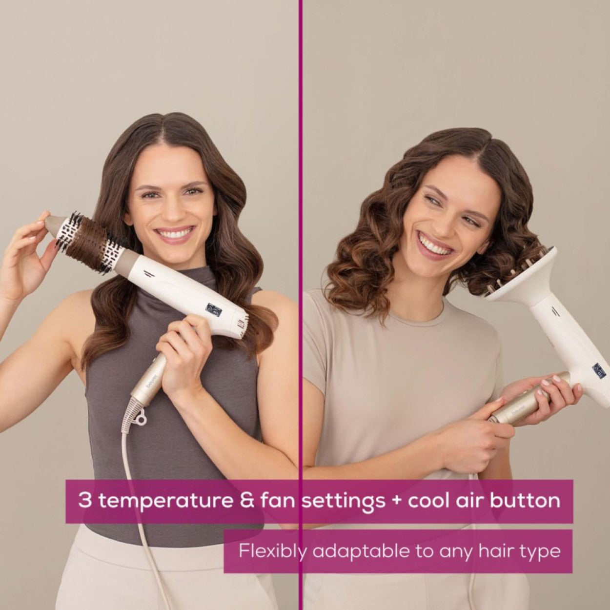 Beurer HC 150 One-Step Hair Dryer & Styler with 4 Attachments | Ionic | Foldable & Light for Travel | 1600W