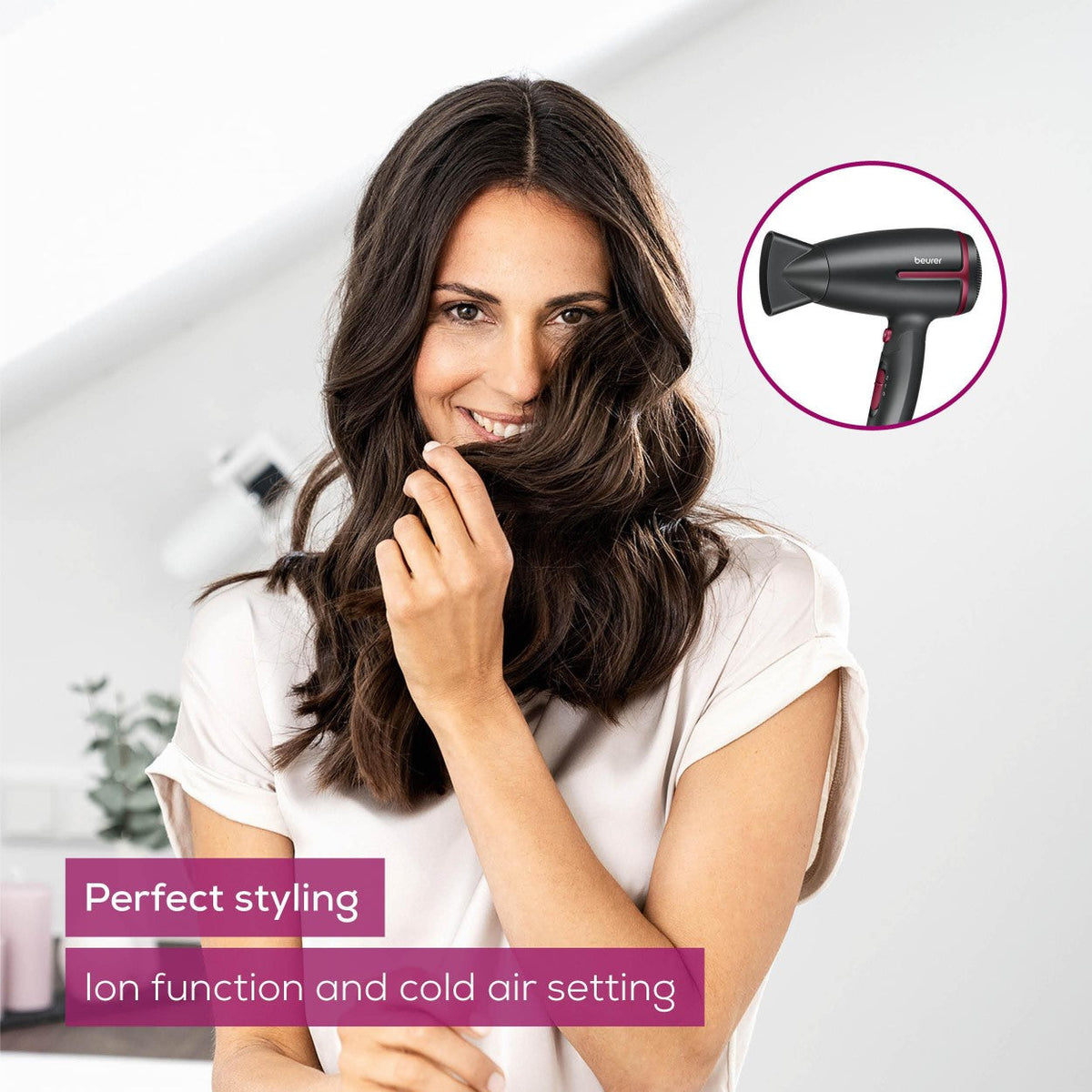 Beurer HC 25 LE25 Travel Hair Dryer | World Travel Voltage Switchover | Foldable | 1600 W Drying