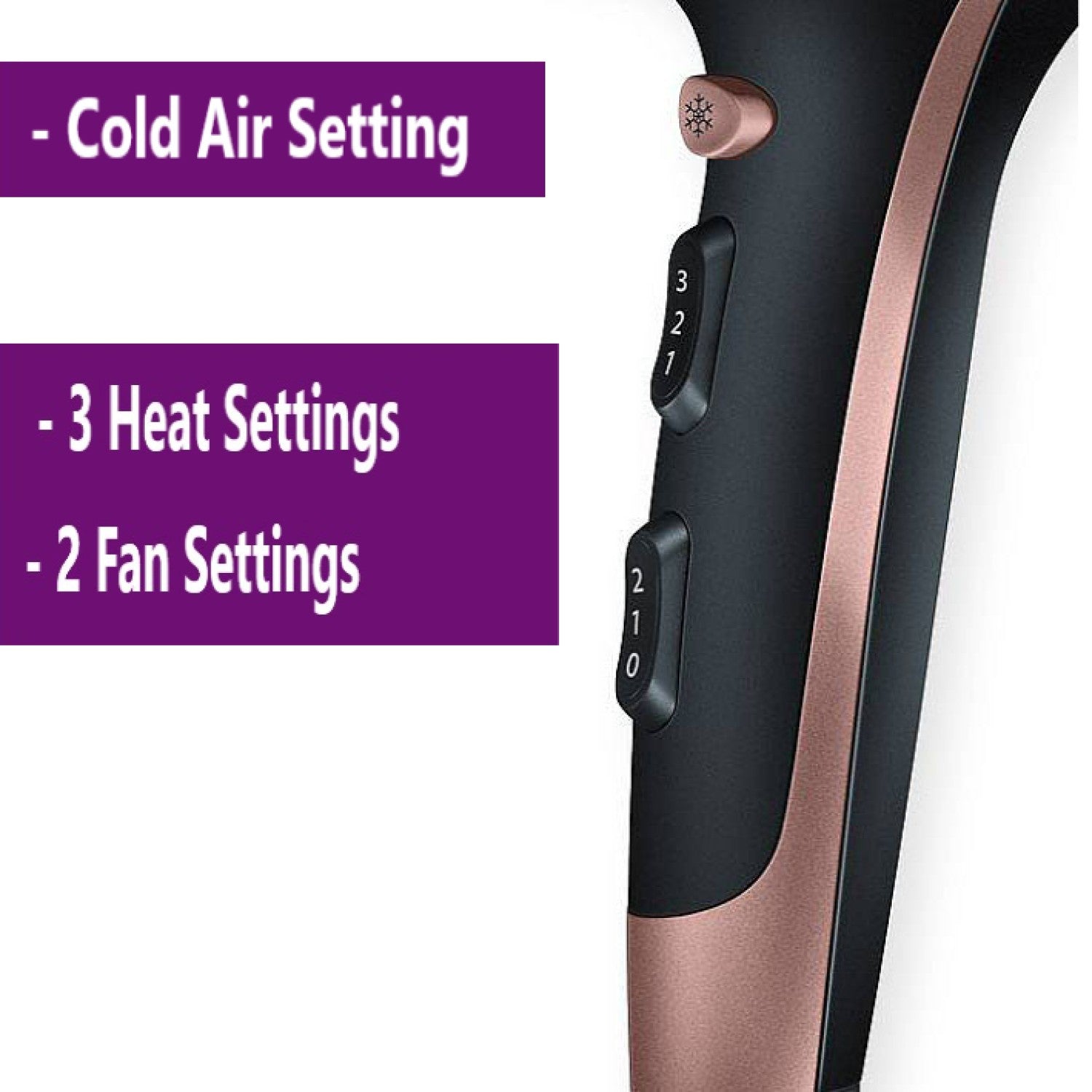 Beurer HC 30 Hair Dryer: Professional Blow Dryer & Slim Nozzle. 2200-2400 W. 3 Heat & 2 Fan Settings