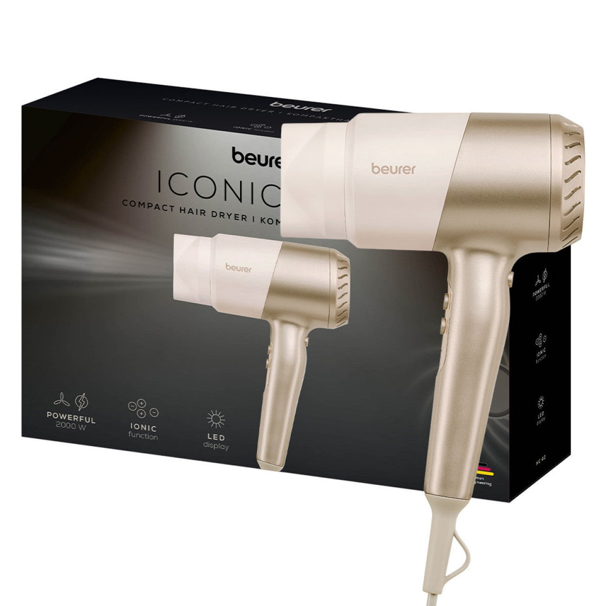 Beurer HC 40 Travel Hair Dryer: Compact Power, Salon Results 1700-2000W