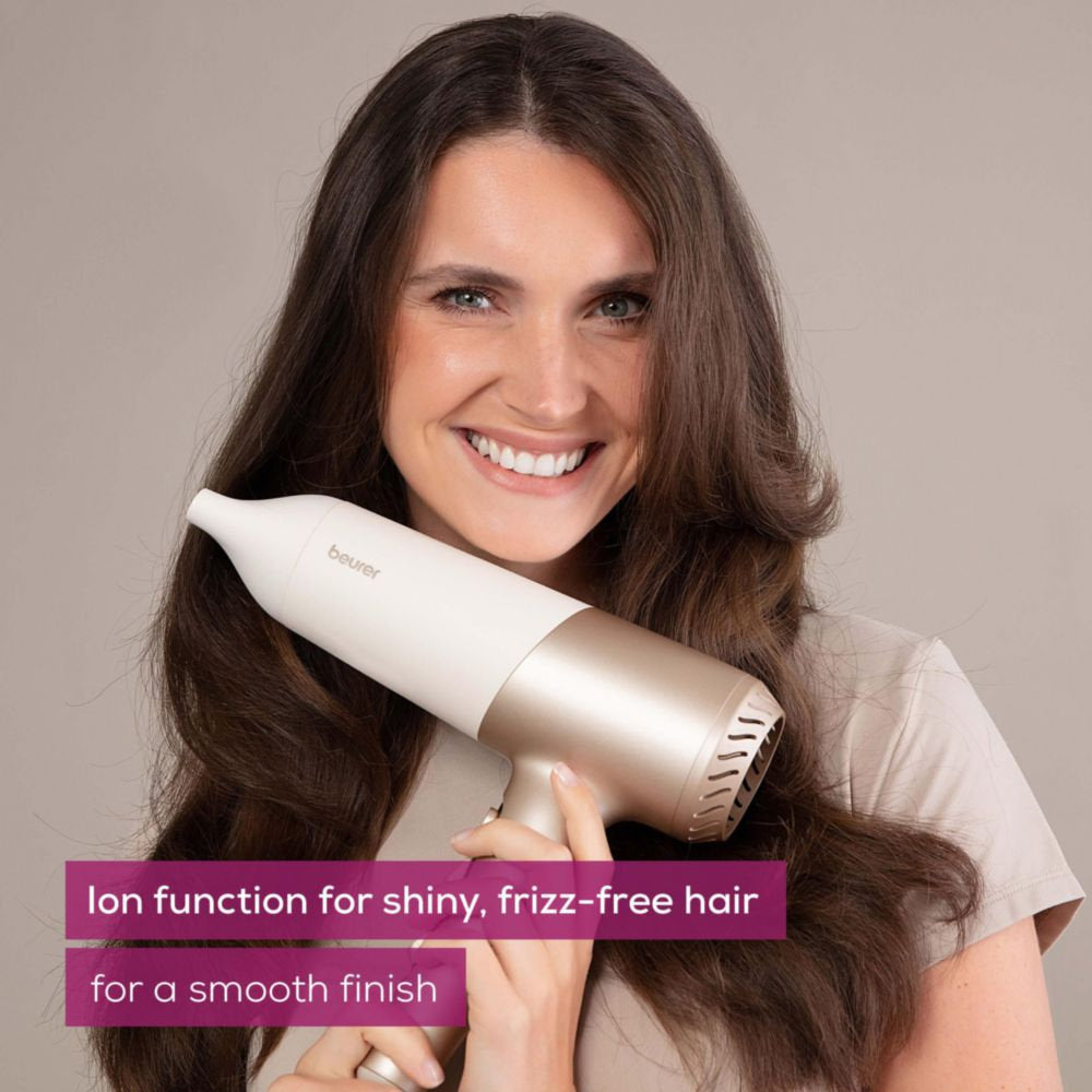 Beurer HC 70 Travel Hair Dryer | Ion Technology for Shine| 2100W Quick-Dry Power