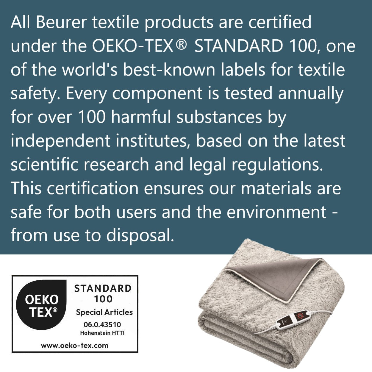 Beurer HD 150 XXL Electric Blanket Throw / Heated Over Blanket in Nordic Grey | 2x1.5m