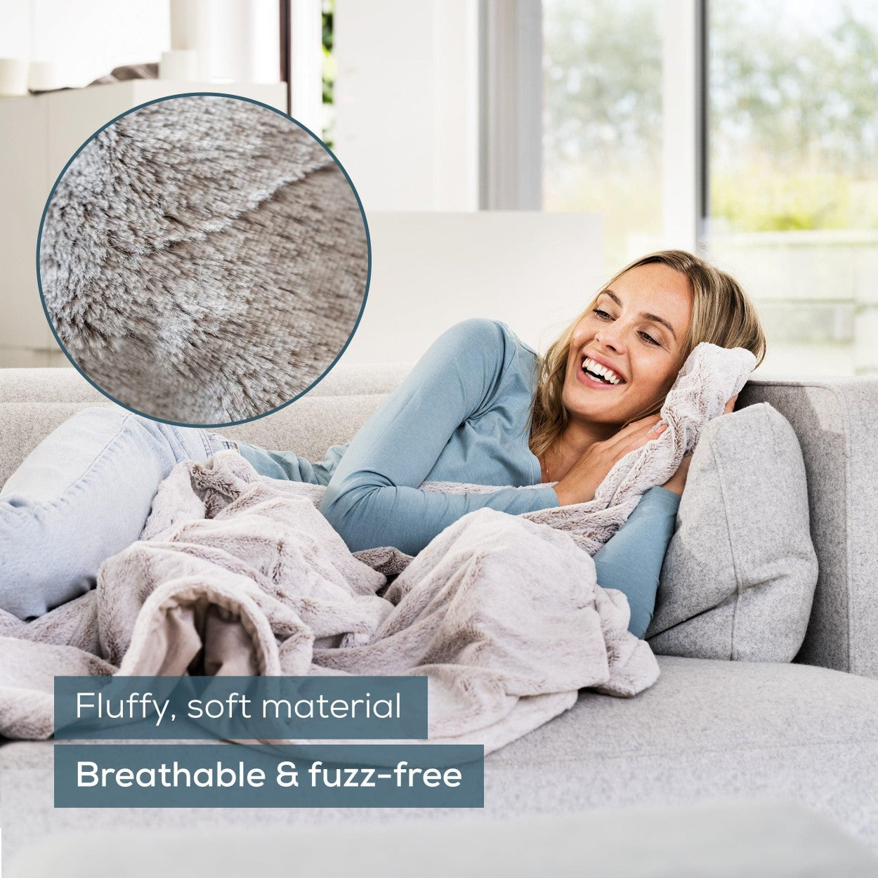 Beurer HD 150 XXL Electric Blanket Throw / Heated Over Blanket in Nordic Grey | 2x1.5m