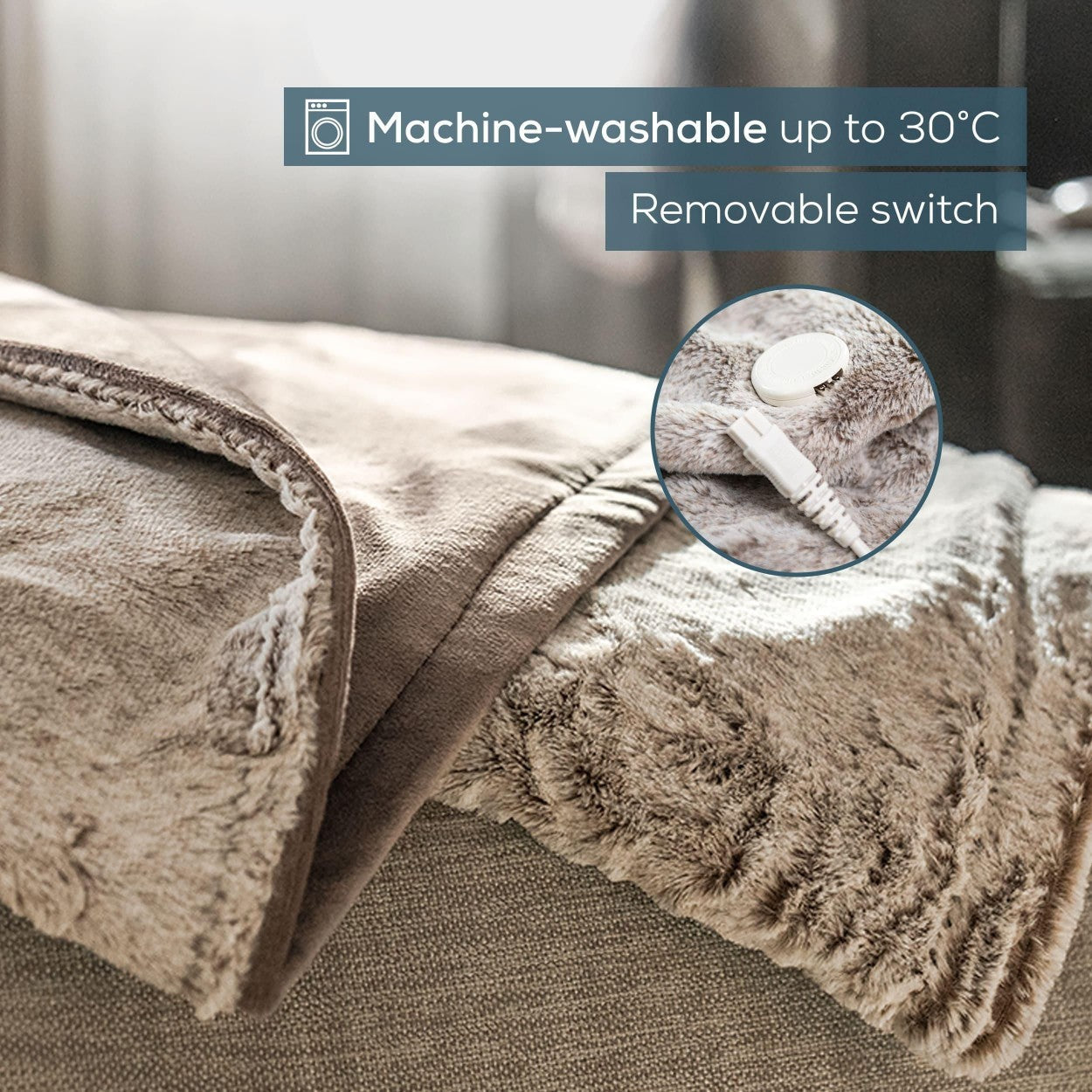 Beurer HD 150 XXL Electric Blanket Throw / Heated Over Blanket in Nordic Grey | 2x1.5m