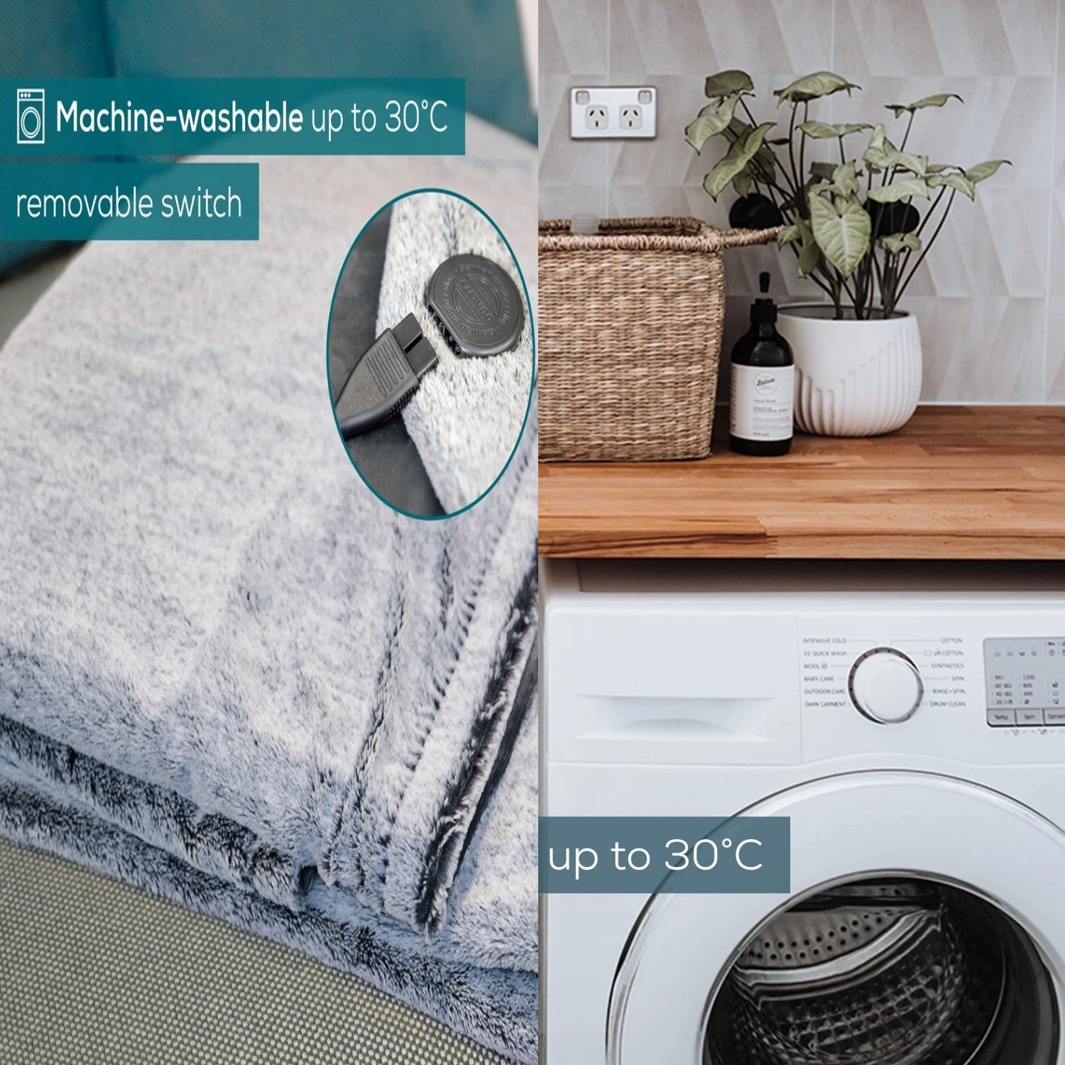 Beurer HD 75 GP Electric Blanket: Cosy, Eco-Friendly Heated Throw Blanket 180x130cm NORDIC GREY