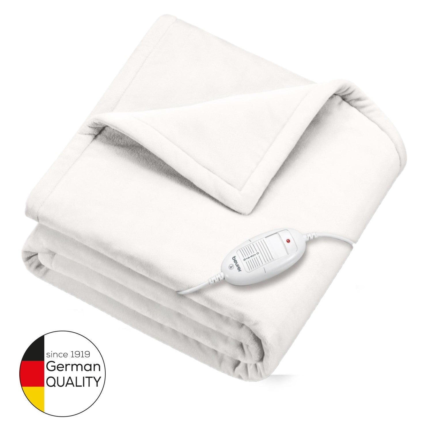 Beurer HD 75 Electric Blanket: Portable Heated Throw for Sofa, Bed or Study | 180x130cm | White