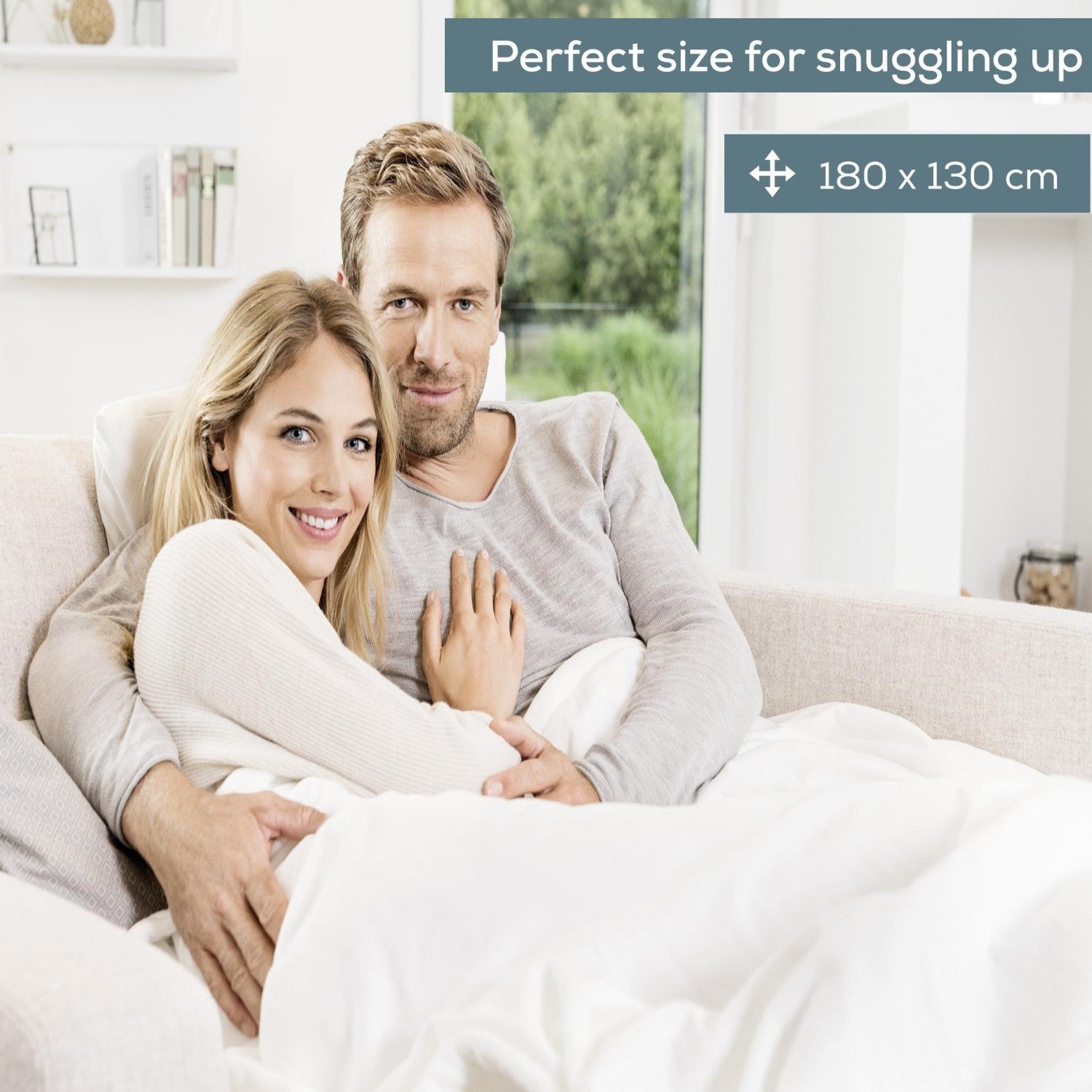 Beurer HD 75 Electric Blanket: Portable Heated Throw for Sofa, Bed or Study | 180x130cm | White