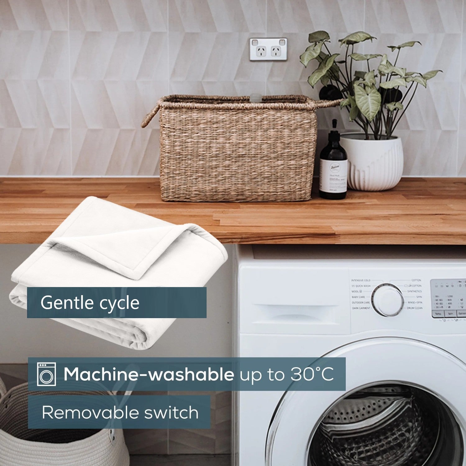 Beurer HD 75 Electric Blanket: Portable Heated Throw for Sofa, Bed or Study | 180x130cm | White