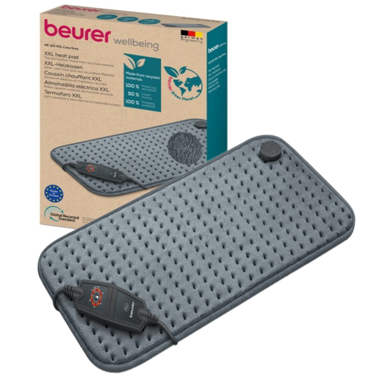 Beurer HK 123 XXL Heat Pad Low Energy Use & Eco Friendly XXL 60x30cm - Grey