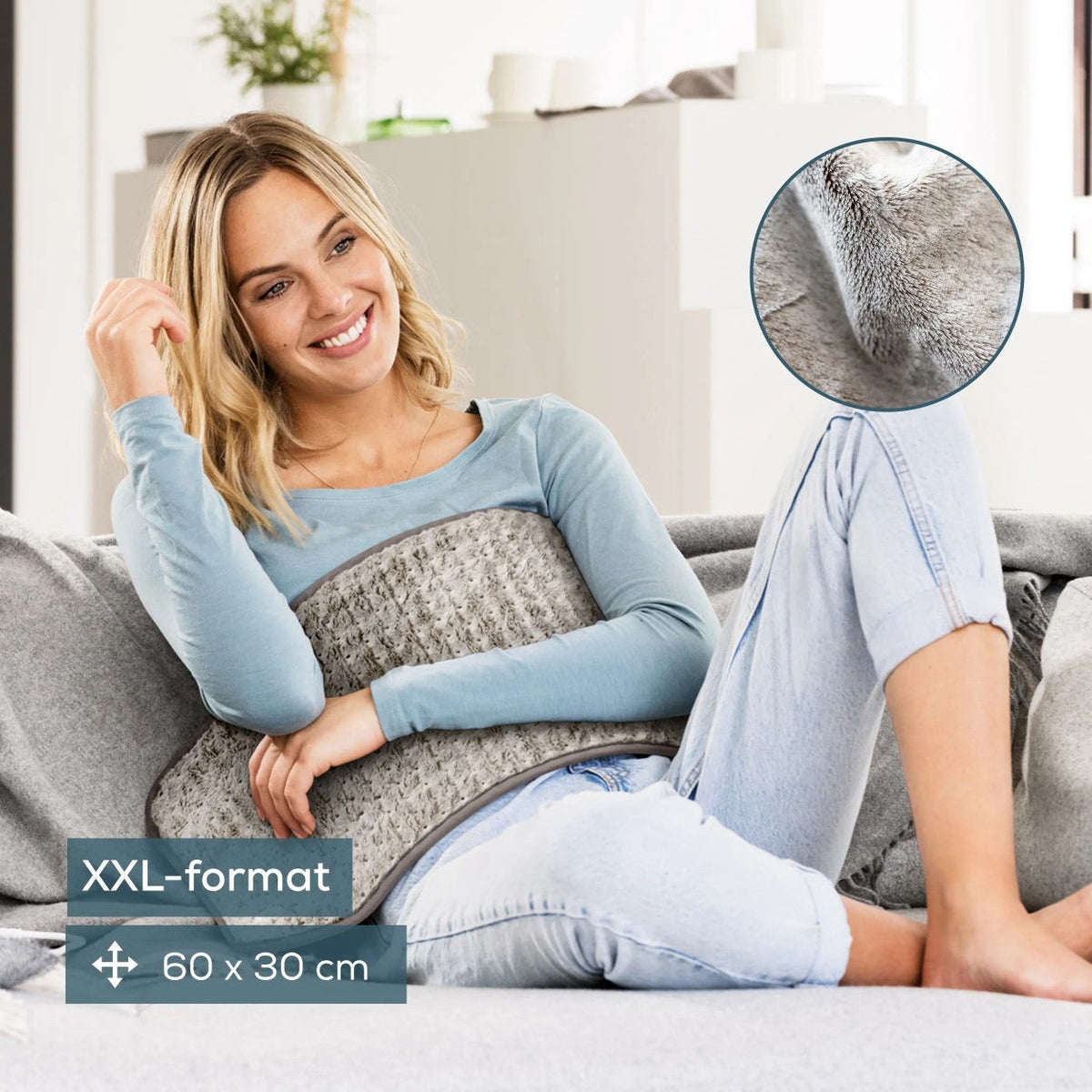 Beurer HK 123 XXL Nordic Heating Pad: Low Energy Use Cosy Heat Pad XXL 60x30cm in Taupe