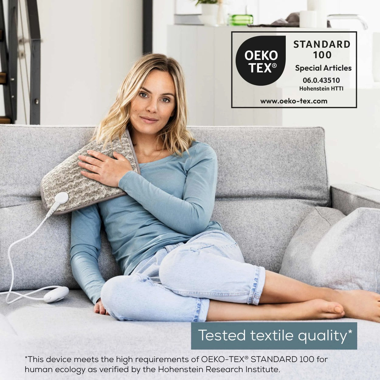 Beurer HK 123 XXL Nordic Heating Pad: Low Energy Use Cosy Heat Pad XXL 60x30cm in Taupe