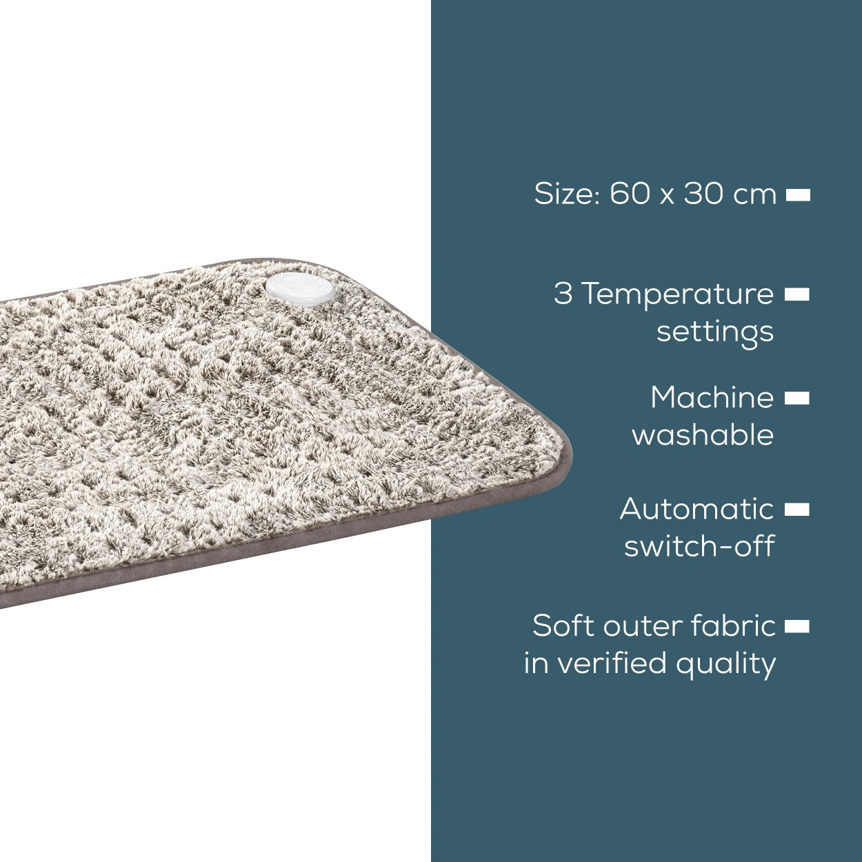 Beurer HK 123 XXL Nordic Heating Pad: Low Energy Use Cosy Heat Pad XXL 60x30cm in Taupe