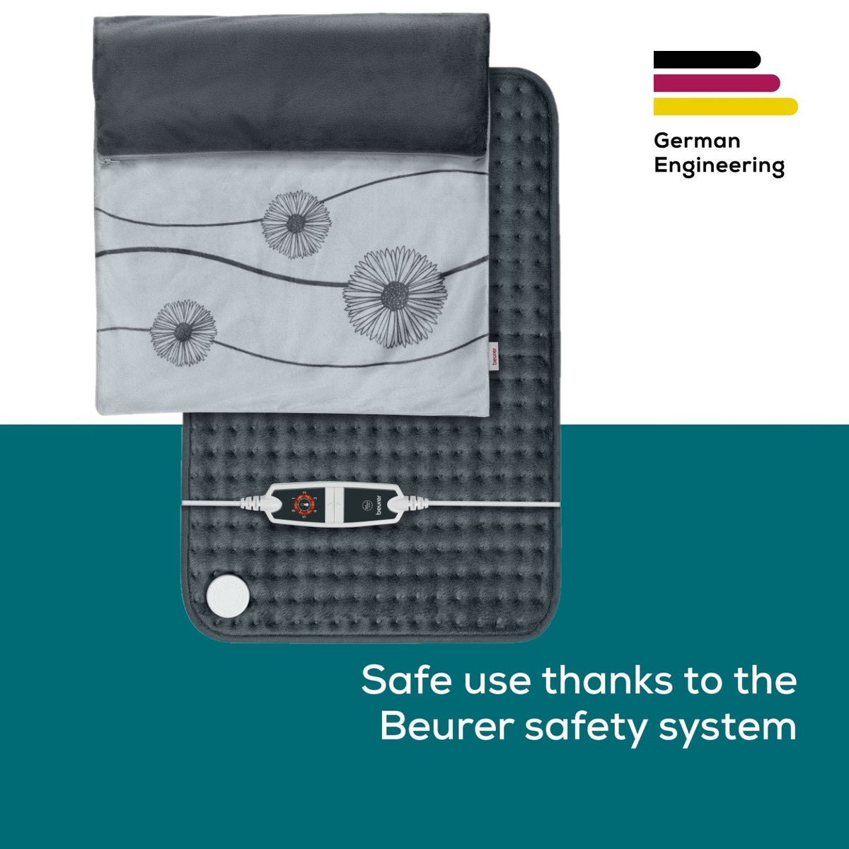 Beurer Electric Heat Pad HK 125 XXL COSY Energy Efficient Heating 60x40cm. Grey