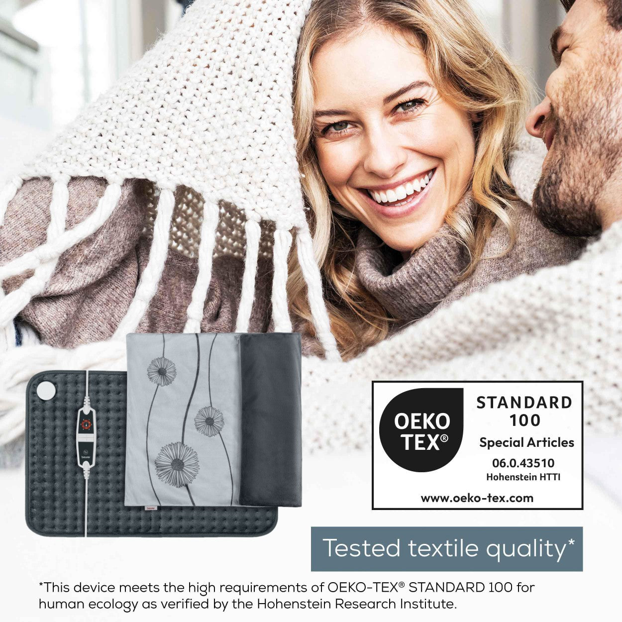 Beurer Electric Heat Pad HK 125 XXL COSY Energy Efficient Heating 60x40cm. Grey