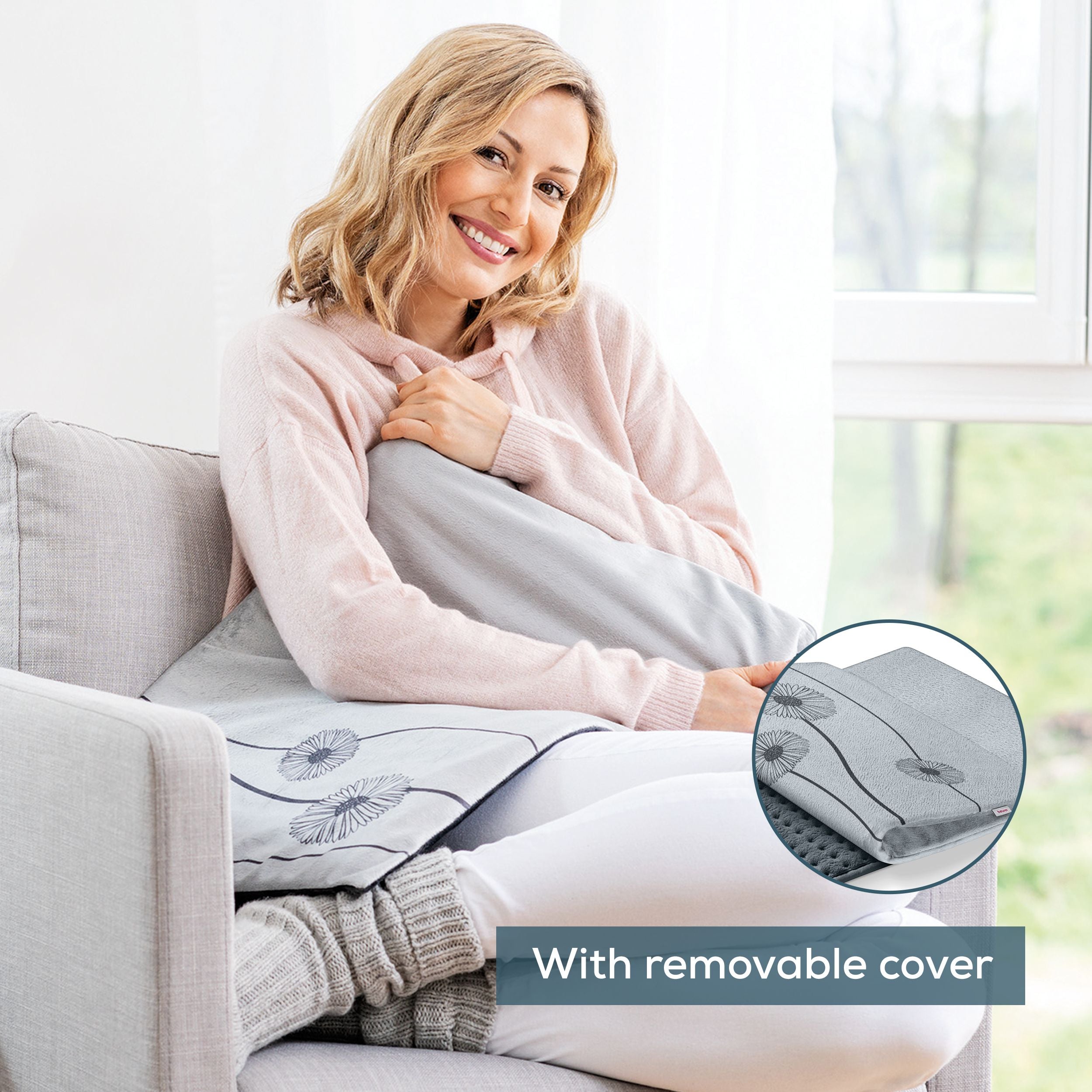 Beurer Electric Heat Pad HK 125 XXL COSY Energy Efficient Heating 60x40cm. Grey